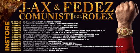 fedez jax comunisti col rolex tour genova|Fedez e J.